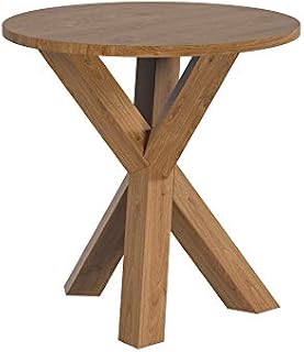 Amazon Brand - Movian Round Lamp Table, 50 x 50 x 44.8 cm, Solid Oak/MDF/Veneer Oak/Veneer Okume