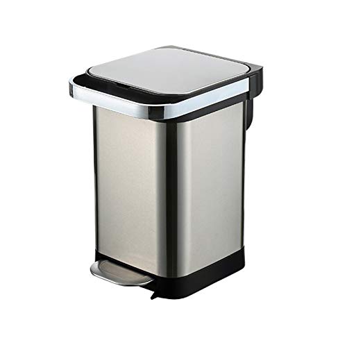 BOGDTF Mülleimer und Recycling-Mülleimer, Treteimer aus Edelstahl, große Kapazität, Küche, Wohnzimmer, mit Deckel, Abfalleimer für Büro