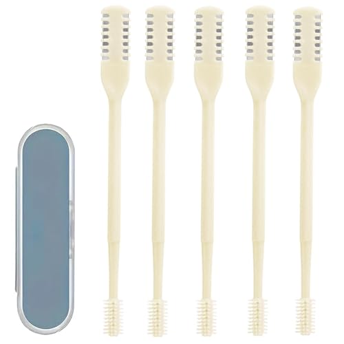 Nasal Hair Cutter, Double Sided Nose Hair Knife, 360° Nostril Hair Remover Tool, Nose Hair Trimmer for Men Women, with Soft Cleaning Brush
