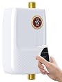Instant Hot Water Heater Electric 5500W, 220V On Demand Tankless Water Heater, Under Sink Portable Mini Heater with Remote Control for Shower, Kitchen, Bathroom, RV Use