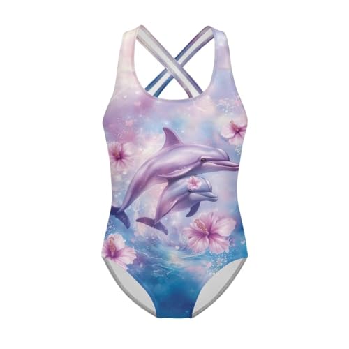 Image of Girls One Piece Swimsuit Teens Cross Back Summer Beach Wear for 5-14Y
