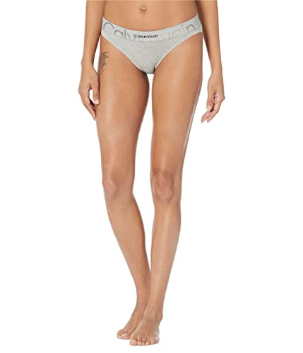 Image of Calvin Klein Women's Embossed Icon Bikini, Grey Heather, XL
