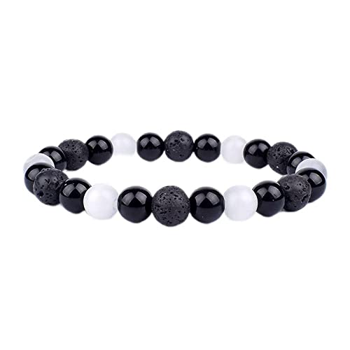 Bracelet Oeil de Tigre Perles 19mm Obsidienne Hématite de Qualité Supérieure