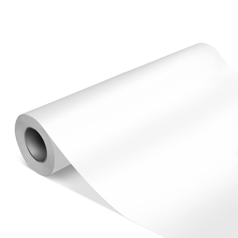VViViDDECO65 Premium Bulk Roll Permanent Adhesive Craft Vinyl for Plotters (Matte White, 24” x 30ft)