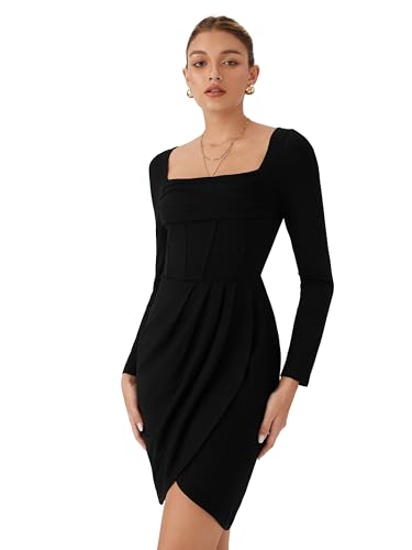 CIDER Womens Long Sleeve Cocktail Dress Party Bodycon Dress4