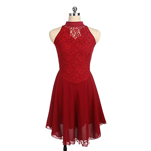Vestido de patinaje sobre hielo para danza y ballet en pista y escenario