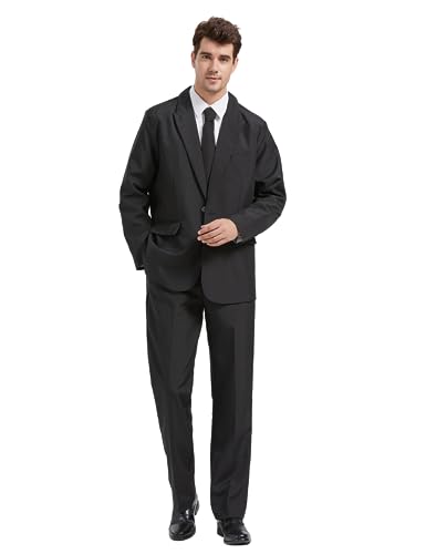 Padama Men's Suit Costume for Men Solid Color Black Party Suit Adult Outfit Funny Halloween Joker Costume Prom Disco Holiday