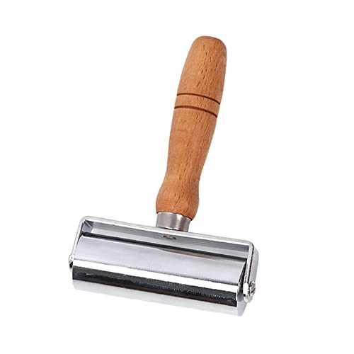 Swpeet 1 kit surtido de rodillos de costura de cuero resistente de 100 mm, prensa de cuero laminado, rodillo de borde de cuero y herramienta de platina más suave para cuero