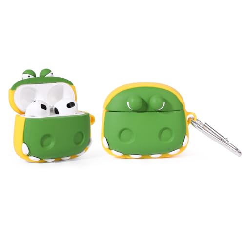 Custodia per auricolari di terza generazione custodia protettiva silicone per AirPods 3 con design carino con portachiavi coccodrillo