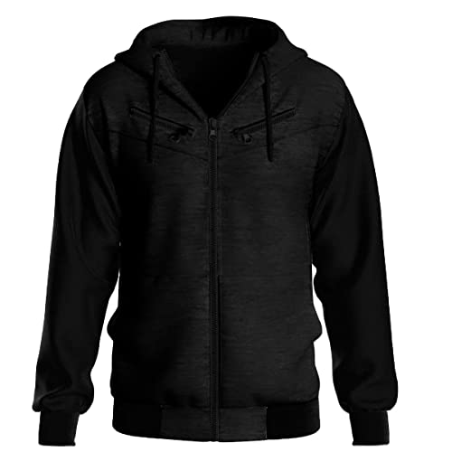 Jaqueta De Moletom Lisa Blusa Com Zíper E Bolso Opice (XG, Preto Ziper)