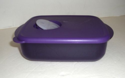 Tupperware Vent Rock N Serve Medium Shallow Freezer/Microwave Storage Container, Jewel Tone: Amethyst/Purple (2-1/2 cup capacity)