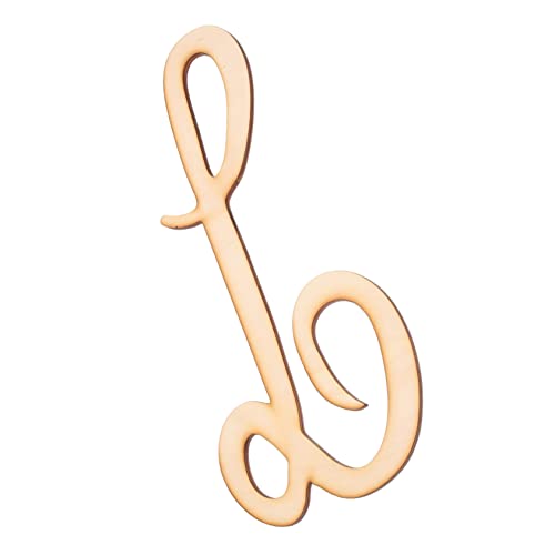 HOODANCOS Cursive l Wood Letter Wall Hanging Unfinished Decor 12 Inches English Alphabet Art Home Decor