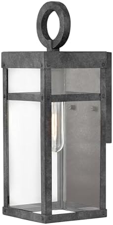 Hinkley Porter One Light 5W Med. LED Outdoor Extra Small Wall Mount Lantern, Aged Zinc