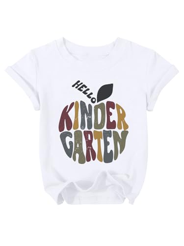 Image of Kindergarten Shirt for Girls First Day of Preschool Shirt Back to School T Shirt Summer Short Sleeve 3-7 Years