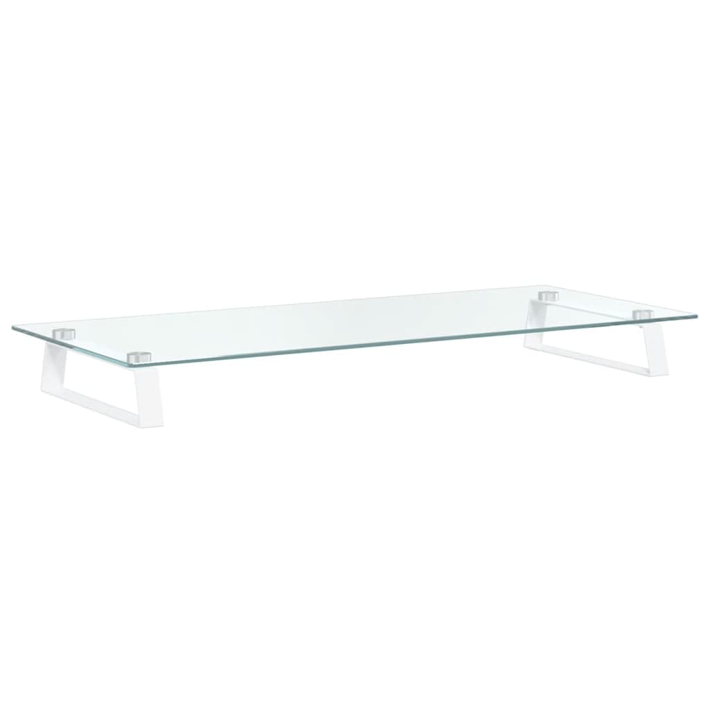 Generico Supporto per Monitor Bianco 80x35x8cm Vetro Temperato e Metallo,Dispositivi elettronici,Accessori per dispositivi elettronici,Accessori per Computer,Rialzi e Supporti per computer-374221