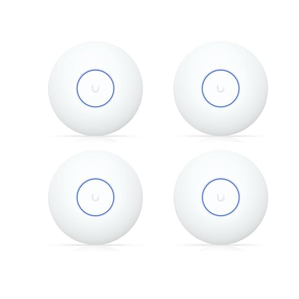 Ubiquiti U7-LITE (Confezione da 4) Access Point WiFi 7 Dual Band 2.4/5 GHz, 2.5GbE RJ45, PoE+, 4 Stream, Copertura 115 m² per unità, 200+ Client, Montaggio Soffitto/Parete, Bianco