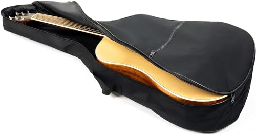 Image of SKYCELL 41 Inch Padded Guitar Bag with Guitar Picks | Acoustic Guitar Cover Bag with Extra Protection | Universal Guitar Cover Bag Padded Design for 38 /39 /40 /41 Inch Guitars - Black