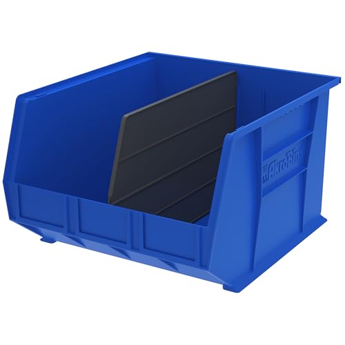 Image of Akro-Mils 40270 Plastic Length Dividers for AkroBins Stackable Storage Bins Model 30270, Custom Storage Inserts for Tools, Crafts & Supplies, 6-Pack, Black