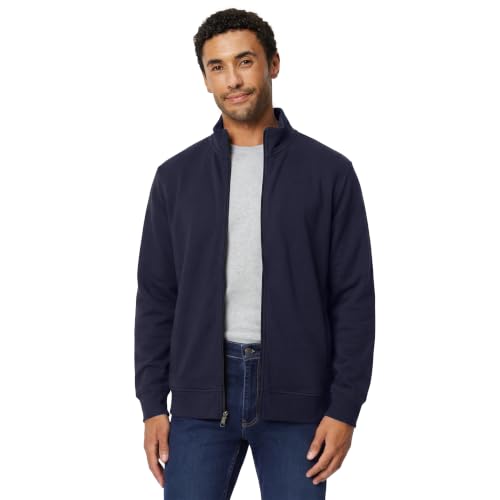 Amazon Essentials Męska lekka bluza French Terry z zamkiem na całej długości, ciemnogranatowa, L
