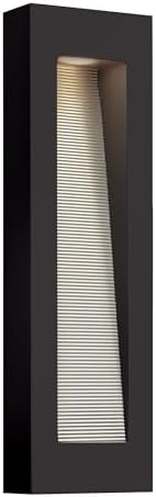 Hinkley Luna Large Wall Mount Outdoor Lantern, Integrated LED Included, Aluminum, Etched Glass Lens, ADA, Dark Sky Compliant, Satin Black Finish