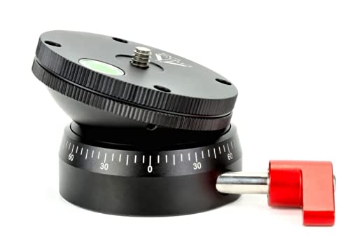 Image of E-image EI-A29 Leveling Base Ball Head | for Tripod /Monopod /Slider | Ball Leveling Base with Offset Bubble Level for DSLR Camera, Black