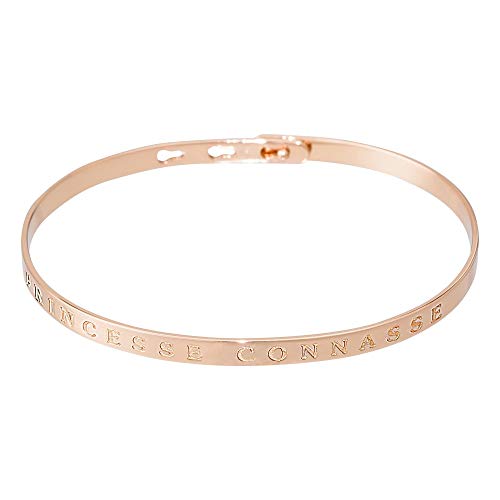 Bracelet à message PRINCESSE CONNASSE Doré Rose - MIR077rgv