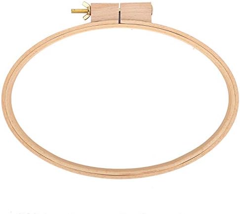 Wood Embroidery Hoop, Horizontal Oval Hoop Frame Wide Wooden Circle Cross Stitch Hoop Ring Craft Desktop DIY Cross Stitch Supplies for Embroidery Stitching Needle Point Silkpainting