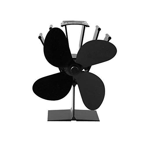 KOBSAINF Heat Powered Stove Fan Wood Burner Fan 4 Blades Heat Powered Fireplace Fan for Gas/Pellet/Wood Log Burner Fireplace