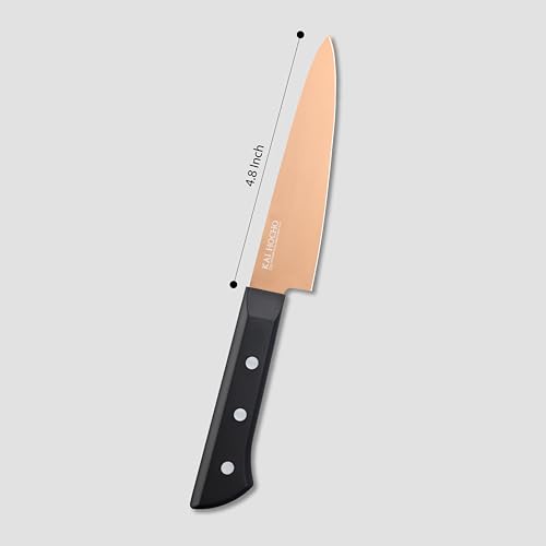 Image of KAI Hocho Japanese Premium Petty Kitchen /Vegetable Knife, 4.8 Inch Blade, Gold, Stainless Steel (Rose Gold)