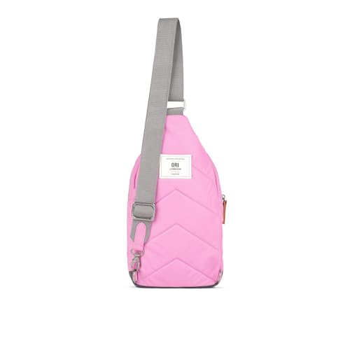 Image of ORI LONDON Crossbody Bag - Large Nylon Travel Sling Bag for Women & Men with Chunky Zippers - The Willesden (Orchid)