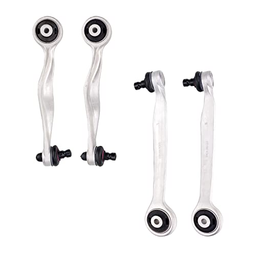 KAX Lot de 4 Bras de Suspension avant Supérieur Gauche et Droit Compatible avec A4 A6 Allroad Superb 1994-2008 8D0407510A 8D0407510C 8D0407510D 8D0407510E 8D0407510F Cover
