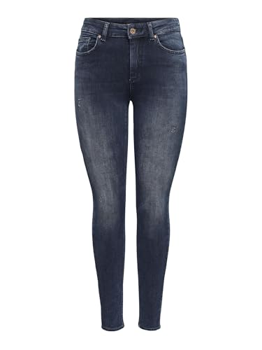 Only Women's Onlblush MID Skinny DNM REA409 Noos Jeans, Blue Black Denim,