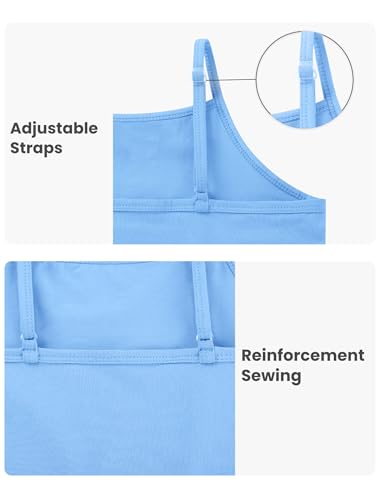 Image of Auranso Girls Undershirts 5 Pack Toddler Camisole Adjustable Straps Tops