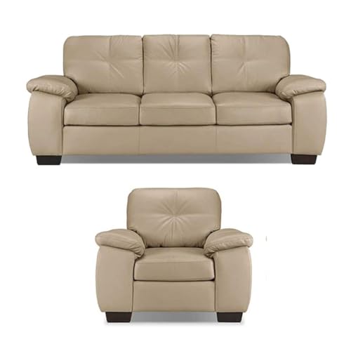 Image of Torque Antos 3+1 Seater Leatherette Sofa- Beige | Leatherette 3+1 Seater Sectional Sofa Couches | Comfortable 4 Seater Sofa Set for Office Home Furniture