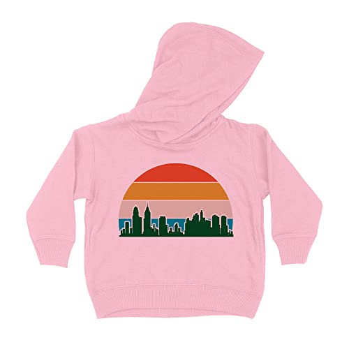 Sunset Philadelphia Skyline Kids Hoodie Sweatshirt Toddler 4T Light Pink
