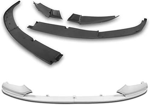 Stay-Tuned, 6PCS ABS Front Bumper Lip Spoiler Body Kit + Universal 31" x 4" Side Skirts, Compatible with 2011-2016 BMW 5-Series F10 / M-Sport Bumper, Exterior Accessory (Painted White)