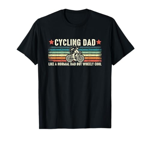 Cycling Dad Wheely Cool Funny Vintage Bike Rider Cyclist Pun T-Shirt