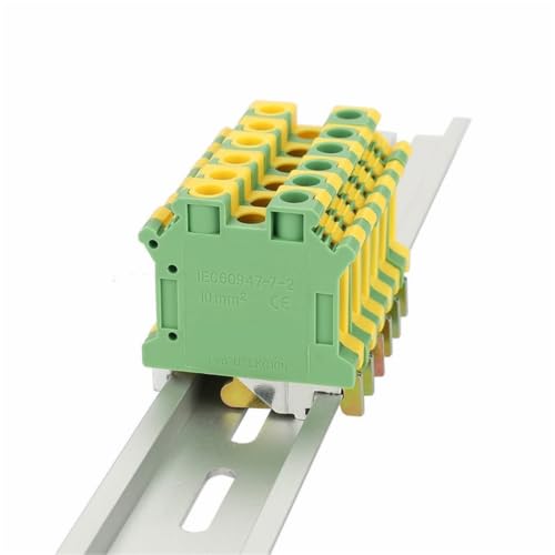 Conector eléctrico de carril DIN USLKG10N: borne de tierra modular a tornillo