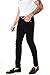 ABSECAI Mens Jeans Pants Skinny Slim Fit Comfy Fashion Denim Stretch Fit Black 32