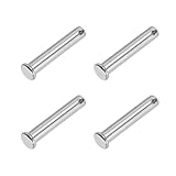PATIKIL 10 x 55 mm Einzel-Loch-Clevis-Stifte, 4 Stück 304 Edelstahl Flachkopf-Stift für Hitch Pin Lock Link Scharnier-Systeme, Silber