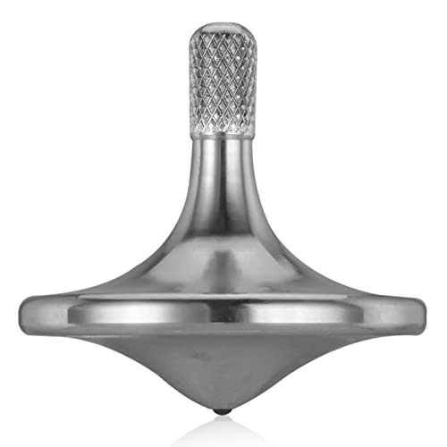 Peonza giratoria de Metal de precisión, LOQATIDIS Gira Suavemente Durante Mucho Tiempo, el Mejor Tiempo de Giro Durante 8 Minutos, Juguetes EDC Bien Hechos con Equilibrio (Plata) Cover