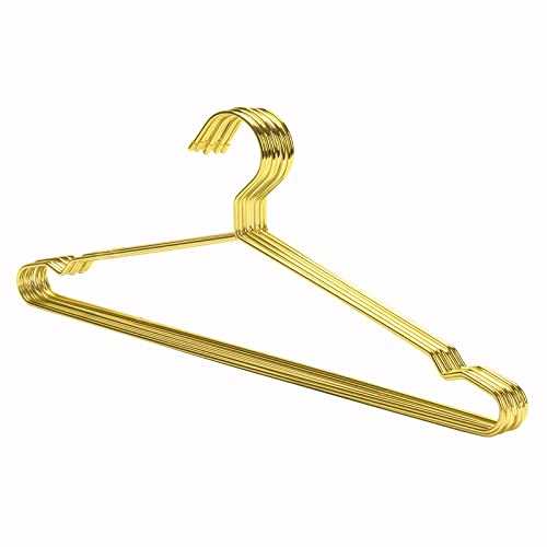 Nature Smile 17.7 Inches Gold Metal Coat Hangers, Space Saving Wire Hangers, Metal Clothes Hangers, Standard Suit Hangers Ideal For Everyday Use,10 Pack thumb #5