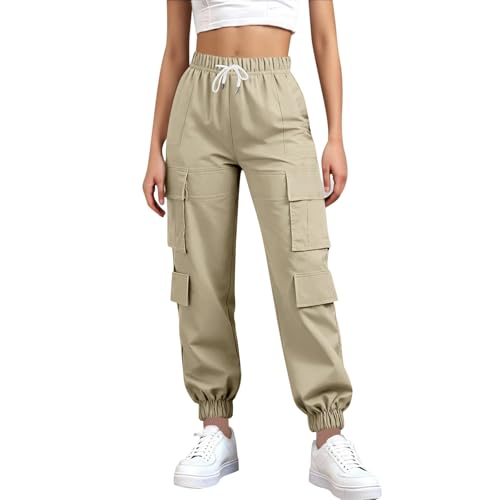 Genérico Pantalones Mujer Comodos Pantalones Largos Casuales de Moda Femenina Ajustados con Diseño Elegante para un Estilo Versátil y Cómodo en Tu Vida Diaria (Khaki, XXL)