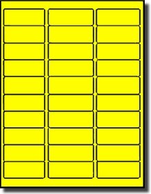 Address Labels - Label Outfitters - 1" x 2-5/8" - 20 Sheets - 600 Label- Fluorescent Yellow