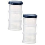 BATHVEVE 2セット ポータブル粉ミルクボックス 携帯用乳児用調製粉乳ケース 漏れ防止シール付 ベビー離乳食 スナック収納容器 外出時のミル