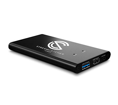 StreamCatcher | HDMI Capture | USB Capture Device | HDMI to USB 3.0 Streaming Device | 1080p 60 FPS | HDMI Camera Video Conferencing | Game Streaming | Livestreaming | Microphone Jack | Headphone Jack