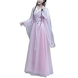 Women's Chinese Hanfu Dress Han Dynasty Costume Wide Sleeve Asian Tradtional Clothing Ancient Princess Party Fancy Dress (L, 41-Pink)