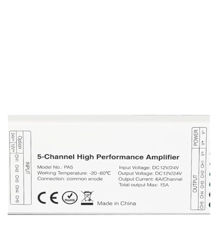 Contrôleur de variateur LED avec amplificateur cinq voies 12-24V