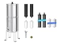 Waterdrop 1.5 Gallons Gravity-fed Water Filter System, NSF/ANSI 42&372 Standard, Stainless-Steel Travel System with 8 Filters, Metal Spigot and Stand, Reduces Up to 99% Chlorine-King Tank Series