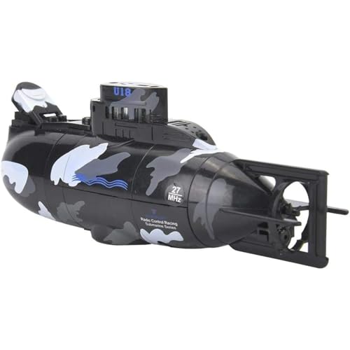 Dilwe Juguete Submarino, Mini Simulacion Control Remoto Militar Submarino de 6 Canales para Ninos Mayores de 8 Anos(Negro)